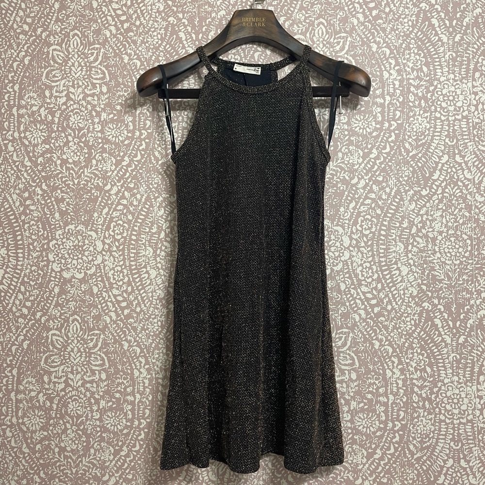 Gold and Black Shimmer Swing Dress